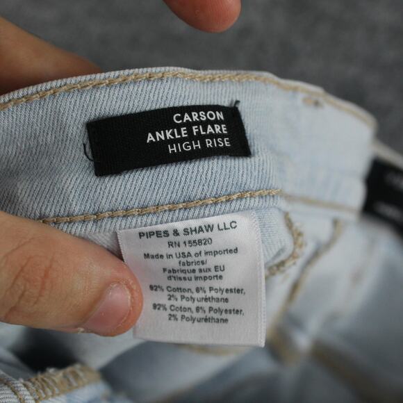 Veronica Beard Jean 26 Carson Ankle Flare High Rise Light Wash Denim Boho Casual - Picture 10 of 16